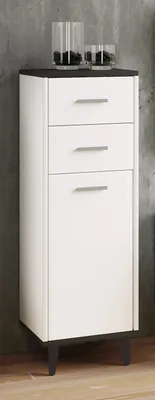 Produktbild von VCM Holz Kommode | schmales Sideboard mit einer Drehtür und zwei Schubladen| Maße ca. H. 97 x B. 32 x T. 28 cm - Lindas