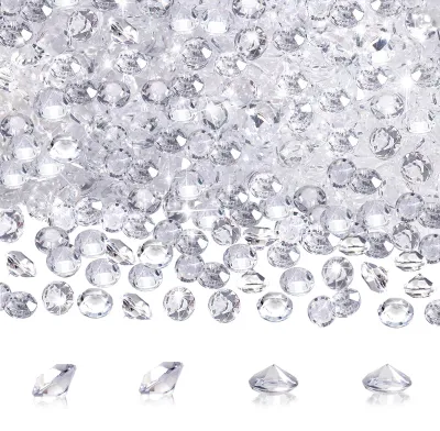 Obrázek produktu pro Akrylové diamanty, 10 mm - Čiré, ploché, rozptýlené krystaly - 700 kusů