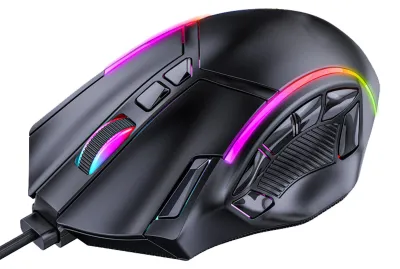 Obrázek produktu pro Herní myš, RGB, kabelová, 12800 DPI, 12 tlačítek, definice makra, náhradní příslušenství k počítači