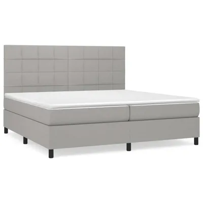 Obrázok produktu pre vidaXL Boxspring posteľ s matracom Svetlo šedá 200x200 cm Látka