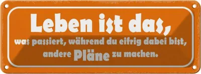 Produktbild von vianmo Blechschild 10x27 cm Leben ist was passiert während Dekoration Spruch Zitat