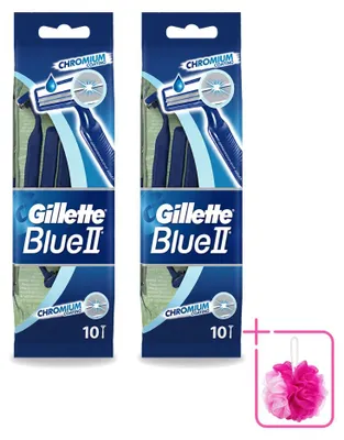 Productafbeelding van 2 x Gillette Blue 2 wegwerpbare scheermesjes - met chroomcoating - voordelijnverpakking - 2 stuks