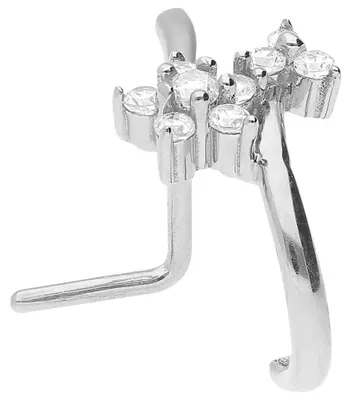 Produktbild von Nasenpiercing, Nasenstecker Chirurgenstahl Nasenstecker KRISTALLBLUME