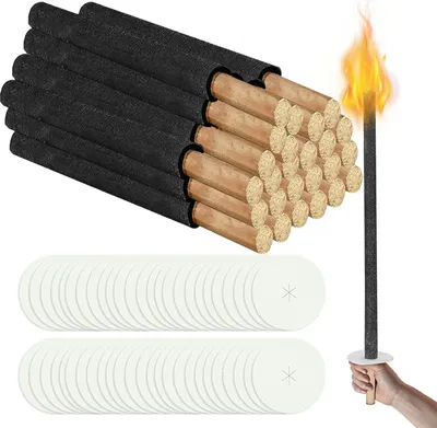 Image de Fiqops 25x torches de jardin Torches pour enfants Torches de cire Torches de jardin au choix Durée de combustion 45 min