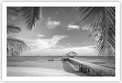 Produktbild von Poster - Poster ohne Rahmen - Himmlisch Strand Monochrom - 91,5x61 cm - Wand Bild - Wanddeko - Wandbilder - Kunstposter - Wandposter - Bilder - Kunstdruck - Wanddekoration - Wandbild - P2XAA91x61-4750