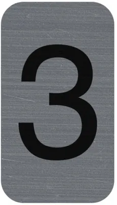 Produktbild von Exacompta Hinweisschild selbstklebend Aluoptik Ziffer 3 25x4,4 cm Grau 67183E