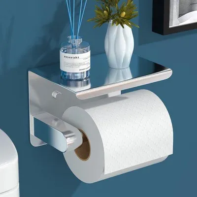 Produktbild von Famanu Toilettenpapierhalter ohne Bohren - Silber