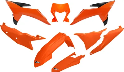 Obrázok produktu pre Sada krytov UFO PLAST, 8-dielna sada plastových krytov pre KTM EXC Sixdays EXC-F 150 – 500 cm³, rok výroby 2026, farba: oranžová / čierna