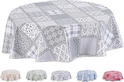 Produktbild von Famanu Tischdecke abwaschbar rund 155 cm - hellgrau