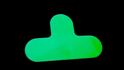 Produktbild von T - Stück  -  Glow in the dark  Glow - in - the - dark  18 x 12 cm  -  Bodenmarkierung mit glatter Oberfläche  - Glow - in - the - dark - Glatt - Polyvinyl chloride (PVC) - 0,99 mm - Innenbereich - DM631