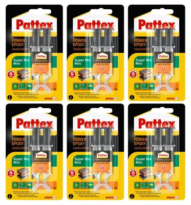 Produktbild von Pattex 2K Epoxidkleber 6x 6 g transparent für Metall Holz Stein Keramik Kunststoff