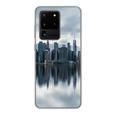 Produktbild von MuchoWow® Handyhülle Schutzhülle Hülle für Samsung Galaxy S20 Ultra New York - Skyline - Spiegelung Silikon Softcase Handy Hülle - Karteninhaber
