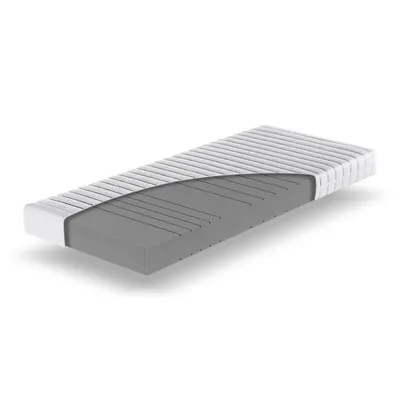 A cutaway view of a mattress showing its internal layers.