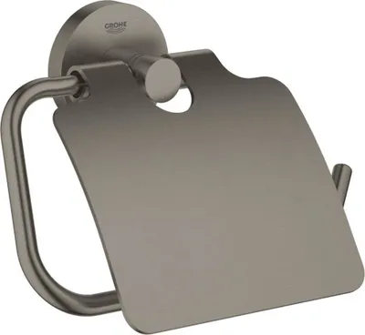 Produktbild von GROHE WC-Papierhalter Essentials 40367_1 mit Deckel hard graphite gebürstet