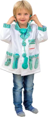 Obrázek produktu pro Melissa & Doug MPP RLP Doctor Rl Ply Costume Set GML, Kostým, Dětský, Uni, Uniforma, Lékař, Zelená, Bílá