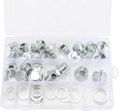 Image de 1 Ensemble De Réparation De Filetage De Boulon De Vidange D'Huile Avec Joint En Acier Et Aluminium Ton Argent M12X1.25 M12X1.5 M14X1.5 M16X1.5 M18X1.5 M20X1.5