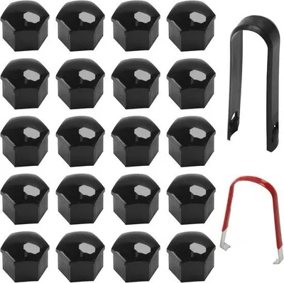 Productafbeelding van Universele 17 mm kunststof wielmoerdoppen - 20 stuks