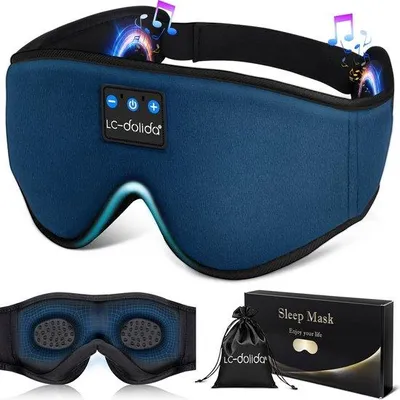 Produktbild von Schlafmaske mit Kopfhörer, Bluetooth, 3D-Augenmaske, Ohrschutz, SeitenSchläfer