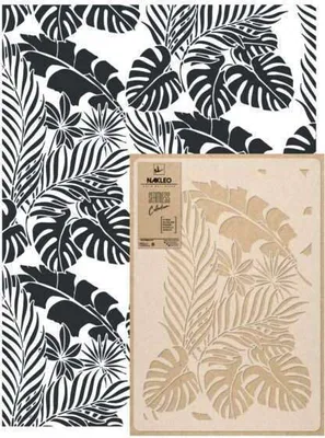 Produktbild von Wandschablone Groß Muster, Malschablone 59x95 cm Tropisches Paradies Palme Wiederverwendbare Kunststoff, Geometrische Tapete Wandgestaltung