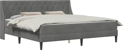 Obrázek produktu pro Rám postele s matrací s matrací Tmavě šedá 200 x 200 cm samet