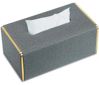 Image de Boîte en cuir de luxe pour mouchoirs