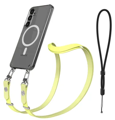 Produktbild von EAZY CASE MagSafe Handyhülle mit Crossbody Handykette für Samsung Galaxy S24 Plus, Magnetisches Band, 1-1,90m verstellbar in Gelb