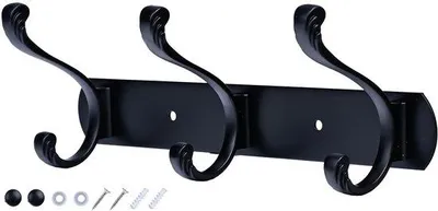 Imagen del producto de Barra de ganchos de acero inoxidable para colgar ropa, ideal para el hogar, el baño o el dormitorio