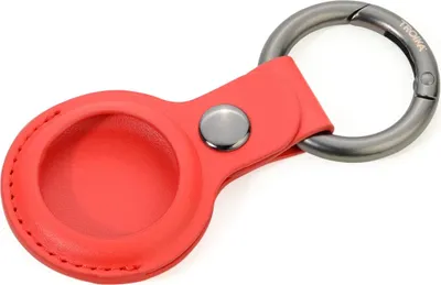 Produktbild von Airtag Hülle aus PU, 4er-Set (Schwarz, Blau, Gelb, Rot), cleverer Druckknopf-Verschluss, gunmetalfarbene Metallteile, für Schlüsselbund, Rucksack