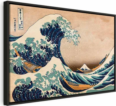 Immagine prodotto di Quadro su tela italiano - La grande onda al largo di Kanagawa (Riproduzione) 120x80 cm Orient p-B-0009-b-a