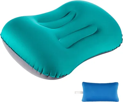 Produktbild von Aufblasbares Camping Kissen, Ultraleichtes Aufblasbares Kissen für Strand, Komprimierbar Kompakt Ergonomisch Reisekissen Strandkissen Kopfkissen für Outdoor, Camping, Wandern