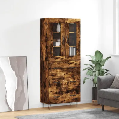 Produktbild von vidaXL Highboard Räuchereiche 69,5x34x180 cm Holzwerkstoff