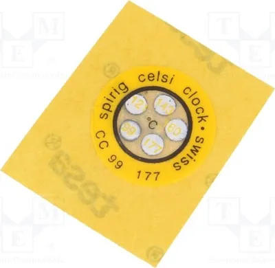 Image de 1 étiquette enregistreuse de température, diamètre 14 mm, modèle CC-099/177, indicateur de température en °C