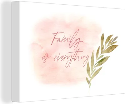 Produktbild von OneMillionCanvasses® - Leinwandbilder - 140x90 cm, Zitate - Sprichwörter - Familie ist alles, Wandbilder Kunstdruck Wanddekoration - Foto auf Leinwand - Gemälde auf Holzrahmen