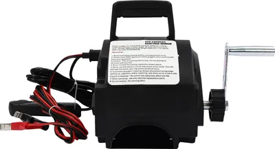 Image de Treuil électrique - 12 V pour VTT/UTV, remorques de voiture et bateaux - Force de traction : 900 kg - Câble en acier de 9 m - Télécommande sans fil et filaire - Noir