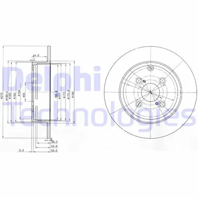 Produktbild von 2x DELPHI Bremsscheibe BG3974 für TOYOTA COROLLA (ZZE12_ NDE12_ ZDE12_) 55 3mm