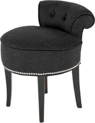 Image de Casa Padrino Designer Tabouret Chaise en chêne massif gris foncé / noir - Chesterfield style colonial Shabby Landhaus Baroque Chaise de maquillage Meubles