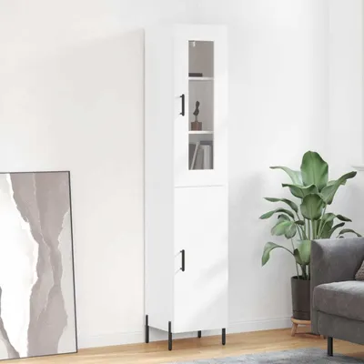 Obrázek produktu pro vidaXL Highboard White 34,5x34x180 cm výrobek z odvozeného dřeva