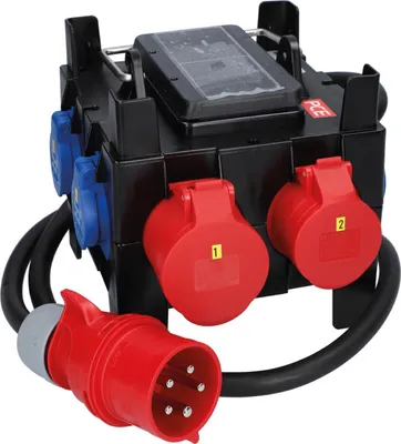 Produktbild von Mobilverteiler, Stromverteiler IMST Modell 5 400V, 32A mit FI-Schalter