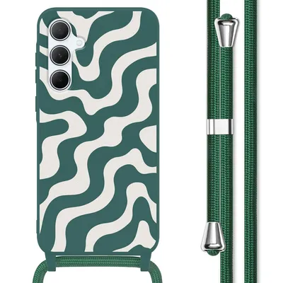 Produktbild von imoshion SilikonHülle design mit Band Samsung Galaxy A55 - Petrol Green Groovy