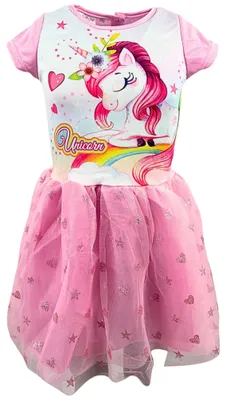 Produktbild von Sommerkleid mit Tüll Einhorn Rosa 92-98 cm