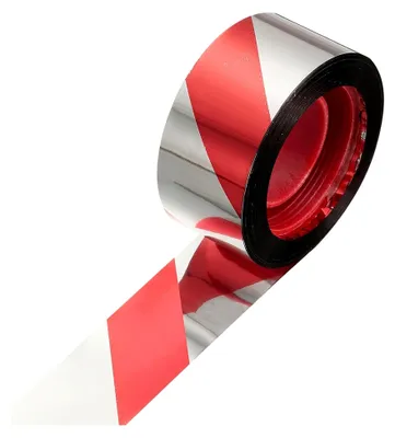 Produktbild von Vogelscheuchenband, 50 m x 2,4 cm reflektierendes PET-Band zur Vogelabwehr, 1 Rolle, Rot-Silber