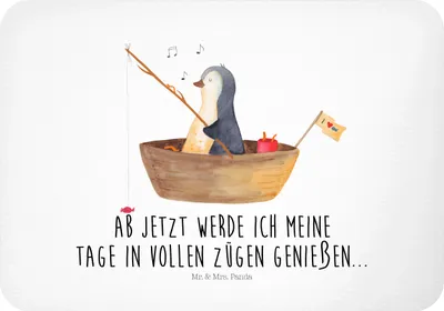 Produktbild von Mr. & Mrs. Panda magnet Pinguin Angelboot - Weiß - Geschenk, Notizhalter, Neuanfang, haftmagnet, Optimistisch, whiteboardmagnet, Pinnwandmagnet, Kühlschrankmagnet, Angeln