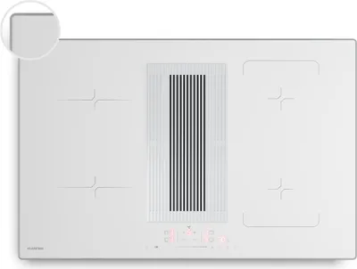 Image de Klarstein Velaire Plaque Induction Avec Hotte Intégrée - 4 Zones, 8400W Boost, 80cm, Curseur Tactile, Minuterie, Sécurité Enfants, Indicateur Chaleur Résiduelle, Plaque Aspirante