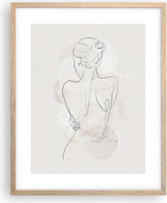 Produktbild von Gerahmtes Poster - Rahmen in heller Eiche - Frau Rücken Rücken - 40x50 cm - Wand Bild - Wanddeko - Wandbilder - Kunstposter - Wandposter - Bilderrahmen - Bilder - Kunstdruck - P2NPA40x50-5090