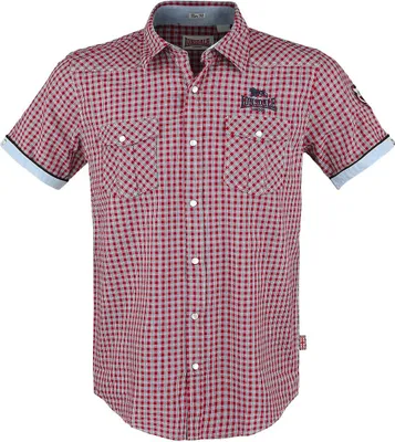 Produktbild von Lonsdale London Kurzarmhemd Herren Berny rot Streetwear 100% Baumwolle L