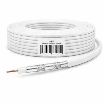 Produktbild von 50m ARLI Koaxialkabel 135dB 5-fach geschirmt – Sat Antennenkabel für DVB-S/S2 DVB-T/T2 DVB-C/C2 4K UHD HD TV
