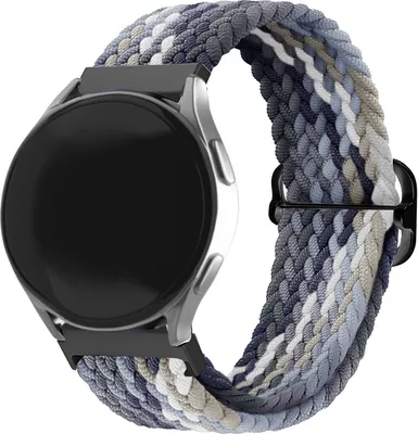 Produktbild von Strap-it Samsung Galaxy Watch 6 - 44mm Gewebtes Nylon Armband (Schwarz/Weiß)