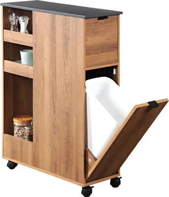 Obrázek produktu pro Kuchyňský vozík s košem na odpadky, rustikální, KESPER