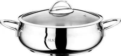 Produktbild von Edelstahl Kochtopf 24x8 mit Glas-Deckel, Silber