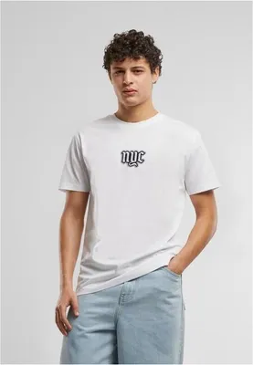 Image de Pánské tričko Mr. Tee NYC Old English Wording Patch Tee blanc - L